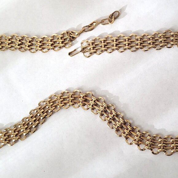 Vintage Gold Tone Chain Link Belt Hook Clasp 33" x 7/8" width - Picture 8 of 11